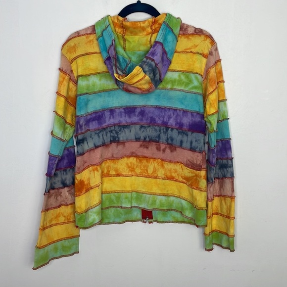 HIPPIE rainbow tie dye zipper jacket - Picture 6 of 10